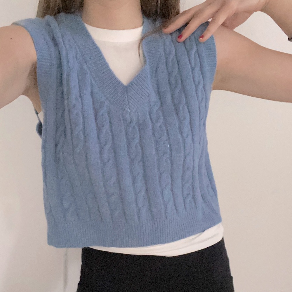 Dusty Blue Sweater Vest
